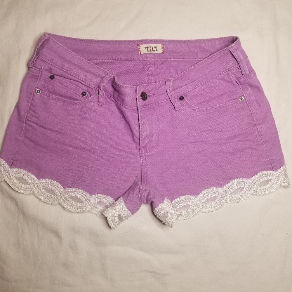 Tilt Purple/Lilac denim shorts